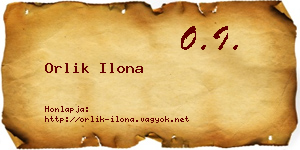 Orlik Ilona névjegykártya